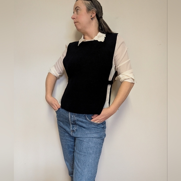 Gerard Darrel Navy Layering Vest Wool/Cotton Blend Size XS/S - Picture 4 of 13